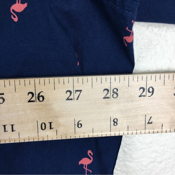 GEORGE CLASSIC FIT NAVY-BLUE PINK FLAMINGO PRINTED CASUAL BUTTON SHIRT MENS 3XL - Picture 10 of 14